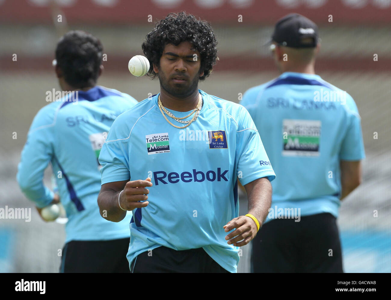 Cricket - 2011 NatWest Series - First One Day International - England / Sri Lanka - Sri Lanka Nets Session - The Kia Oval. Sri Lankas Lasith Malinga während einer Nets-Session während einer Nets-Session im Kia Oval, London. Stockfoto