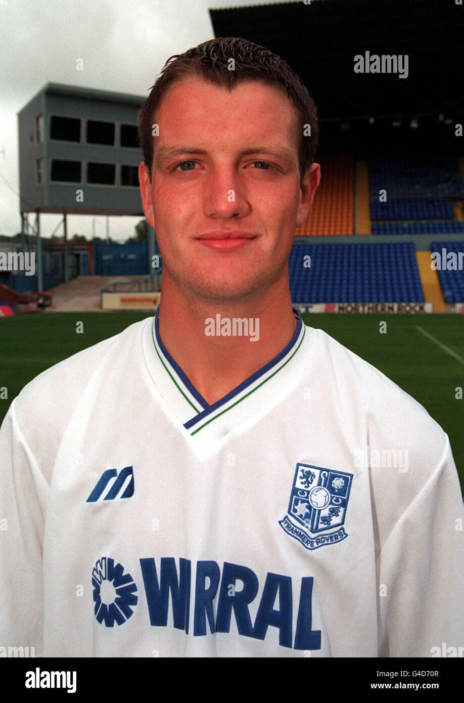 TRANMERE ROVERS FC. CLINT HILL VON TRANMERE ROVERS FOOTBALL CLUB Stockfoto