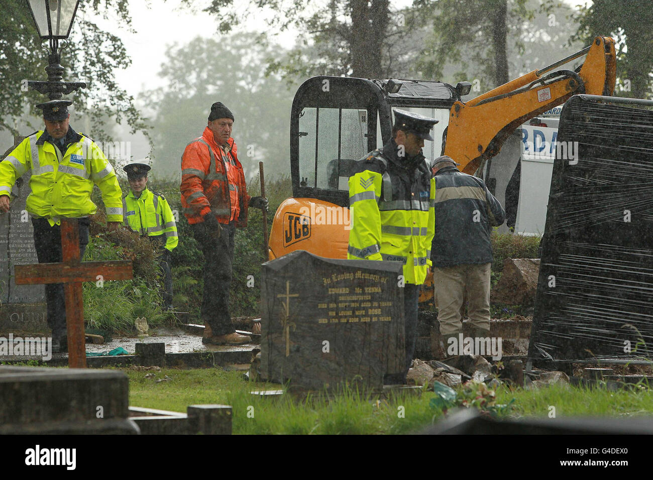 Körper auf der Suche nach Disappeared exhumiert Stockfoto