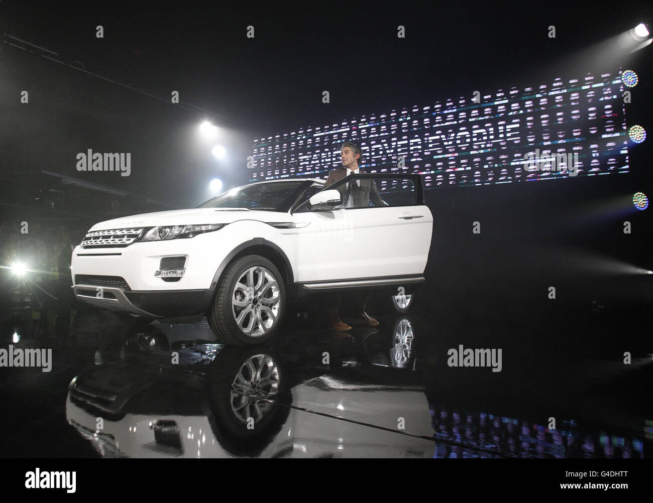Lamb mit dem neuen Range Rover Evoque, der in