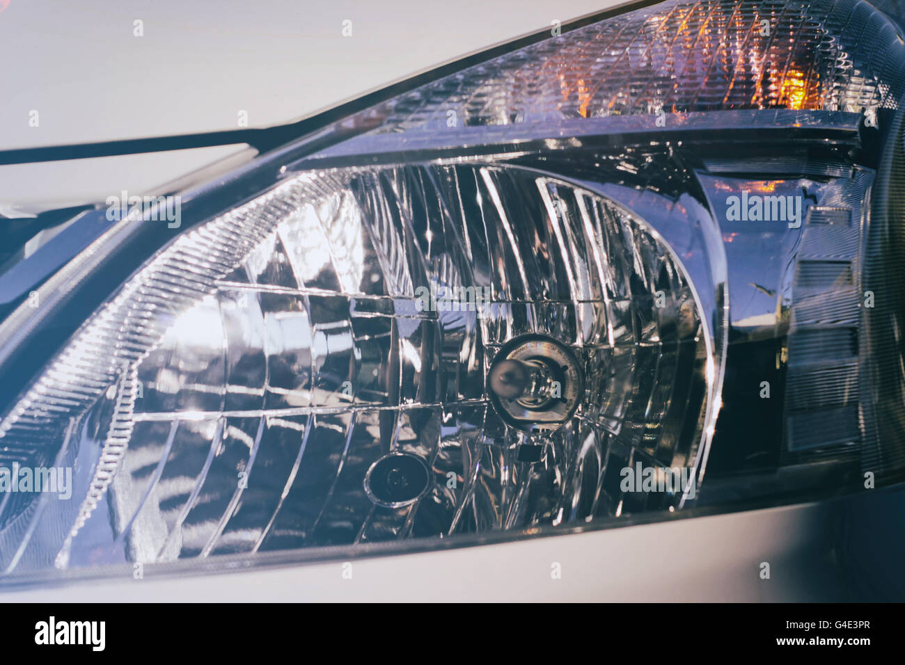 Foto eines Auto Licht Details mit einer Vignette Lichteffekt Stockfoto