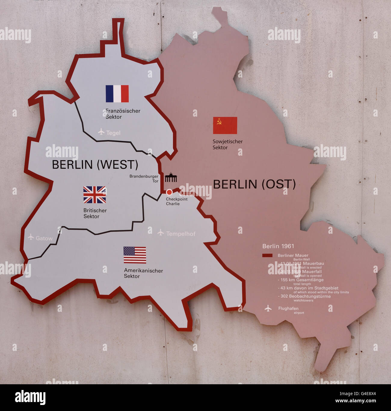 Berlin karte ost west -Fotos und -Bildmaterial in hoher Auflösung – Alamy