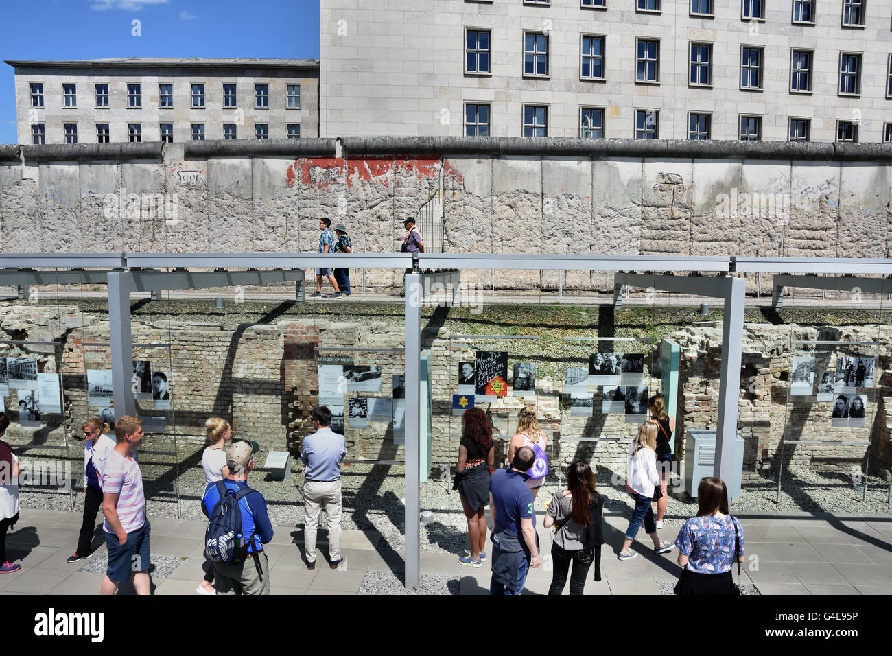 Topographie des Terrors historisches Museum an Stelle der ehemaligen Gestapo-Zentrale in Berlin Deutschland Stockfoto