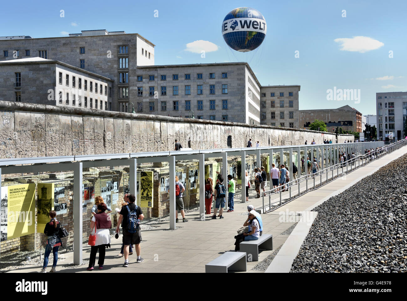 Topographie des Terrors historisches Museum an Stelle der ehemaligen Gestapo-Zentrale in Berlin Deutschland Stockfoto