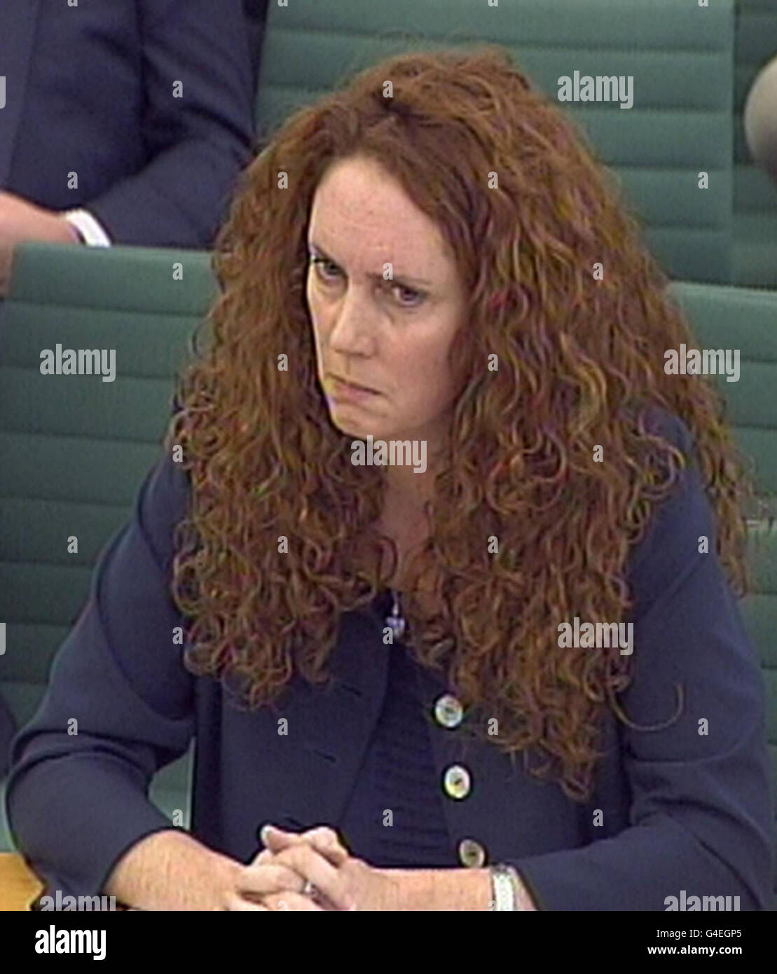 Rebekah Brooks, ehemaliger Chief Executive Officer von News International Ltd, gibt dem Auswahlausschuss Kultur, Medien und Sport im Unterhaus im Zentrum von London Beweise für den Skandal um den Telefonhacking-Skandal bei Nachrichten der Welt. Stockfoto