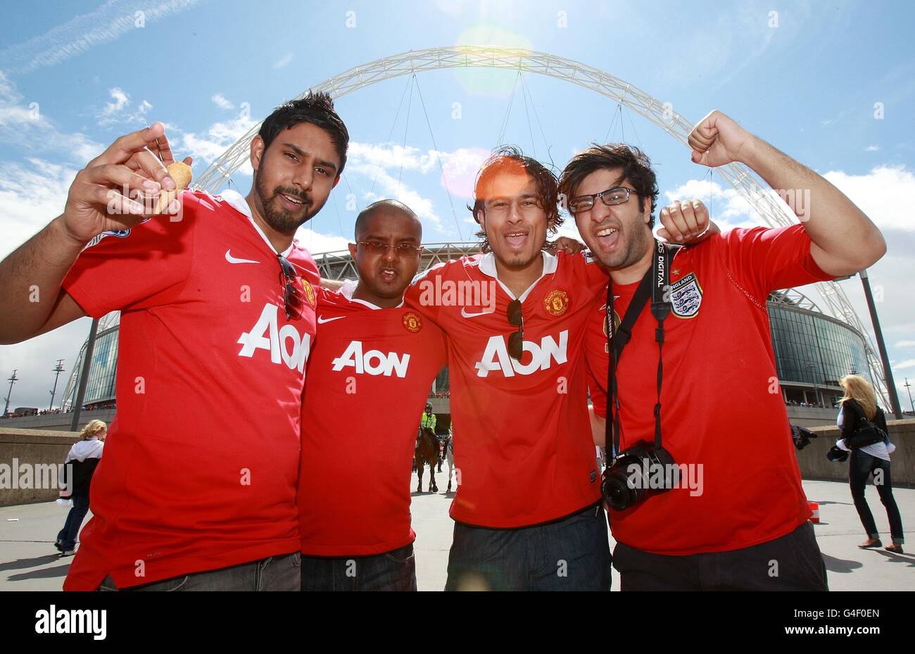 Fußball - FA Community Shield - Manchester City gegen Manchester United – Wembley-Stadion Stockfoto