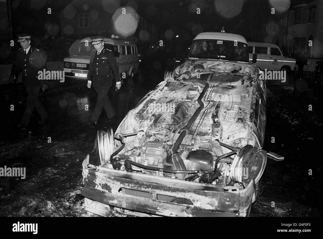 Britische Verbrechen - Unruhen - Broadwater Farm Unruhen - London - 1985 Stockfoto