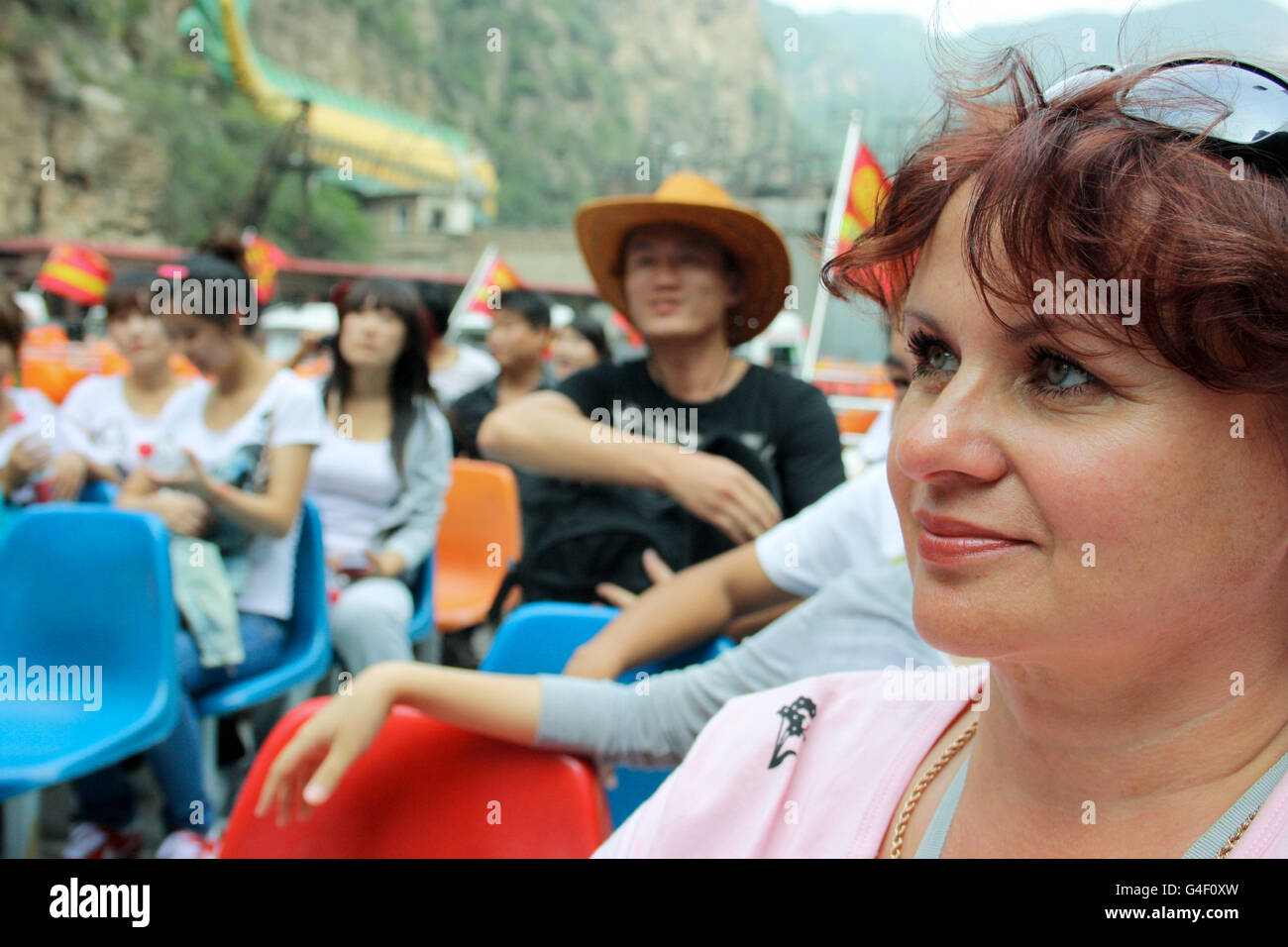 Europäer Reisen in asiatische Länder. China. Stockfoto