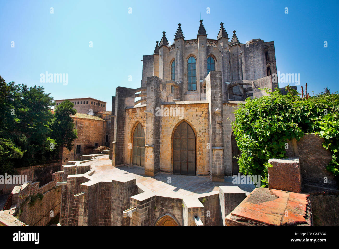 Kathedrale im historischen Zentrum, Girona, Katalonien, Spanien Stockfoto