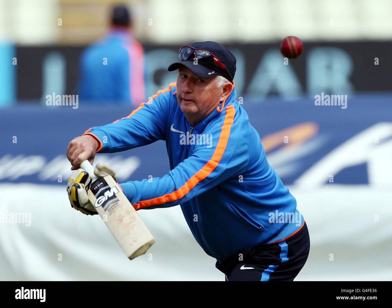 Indiens Trainer Duncan Fletcher während einer Nets-Session in Edgbaston, Birmingham. Stockfoto
