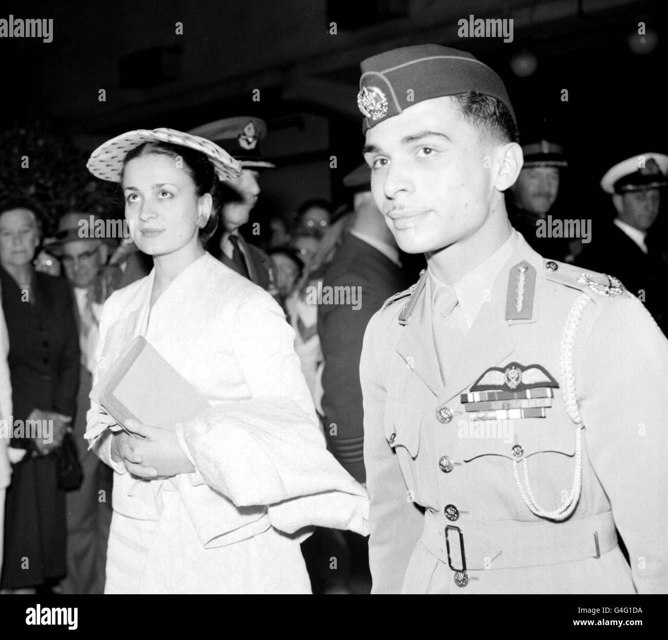 HUSSEIN/KÖNIGIN DINA Stockfoto