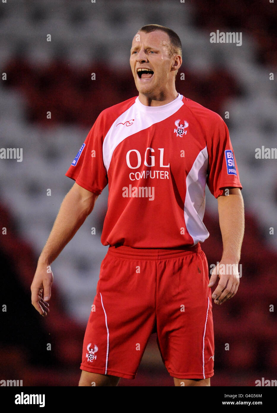 Fußball - vor der Saison freundlich - Kidderminster Harriers V Wolverhampton Wanderers - Aggborough Stadium. Luke Jones, Kidderminster Harriers Stockfoto