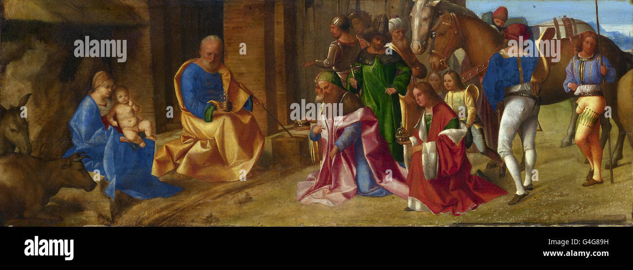 Giorgione - die Anbetung der Könige Stockfoto