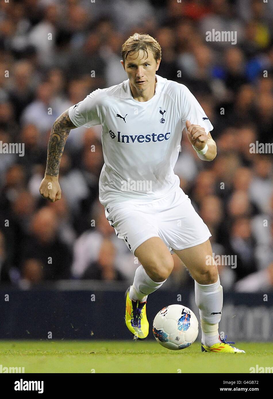 Fußball - UEFA Europa League - Play offs - Second Leg - Tottenham Hotspur gegen Heart of Midlothian - White Hart Lane. Roman Pavlyuchenko, Tottenham Hotspur Stockfoto