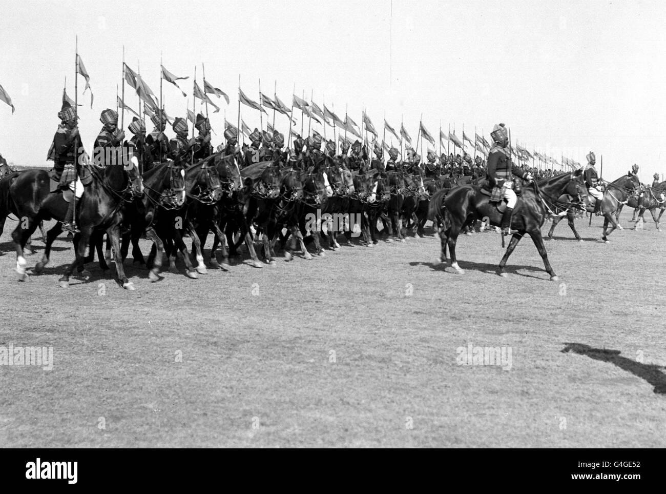 1911 : die Bengal Lancers, eines der berühmtesten Kavallerieregimenter der indischen Armee, die an der Durbar von Delhi von 1911 teilnahmen. Stockfoto