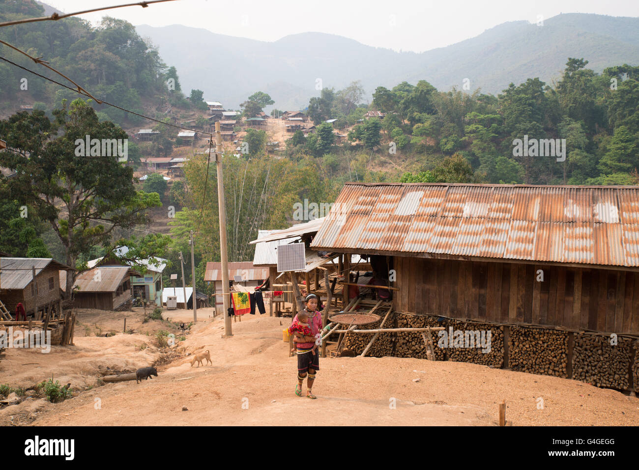 Htei Ko Dorf Kayaw (Bwe) Menschen, Kayah State in Myanmar Stockfoto