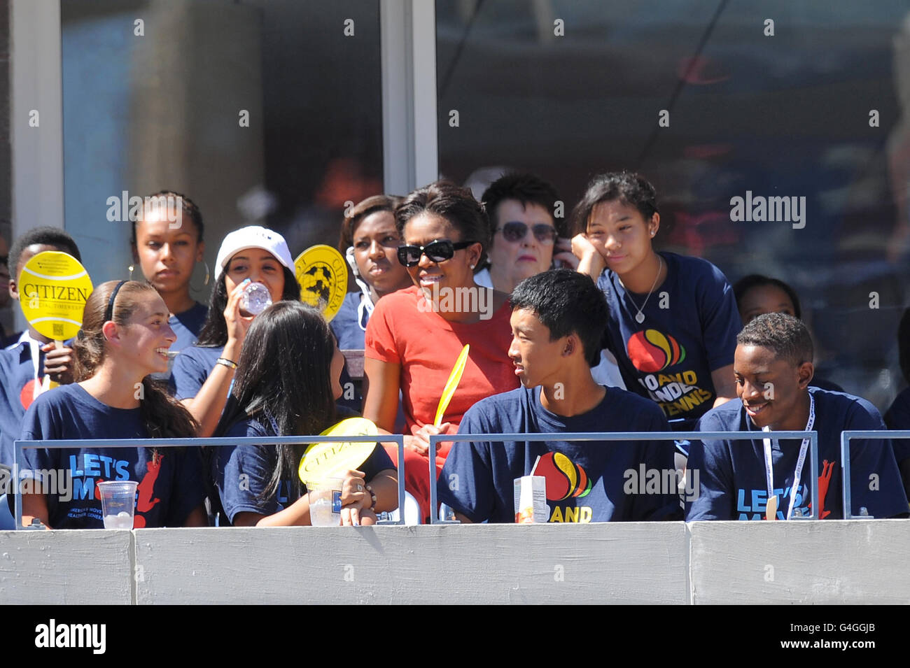 Tennis - 2011 US Open - Tag zwölf - Flushing Meadows. Die amerikanische First Lady Michelle Obama während des zwölften Tages der US Open in Flushing Meadows, New York, USA. Stockfoto