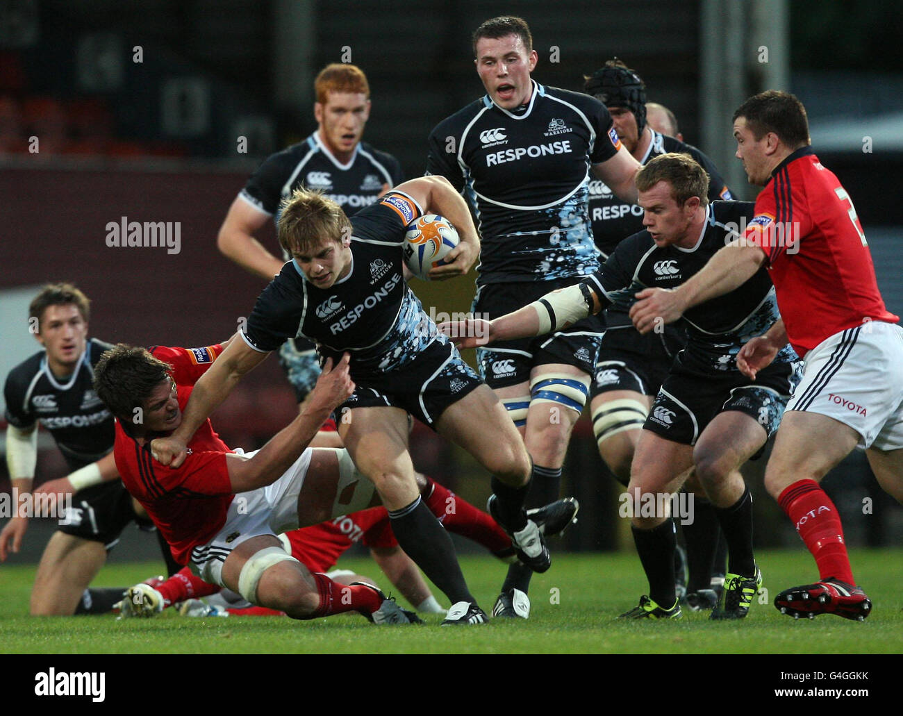 Rugby-Union - RaboDirect PRO12 - Glasgow Warriors V Munster Rugby - Firhill Stadium Stockfoto