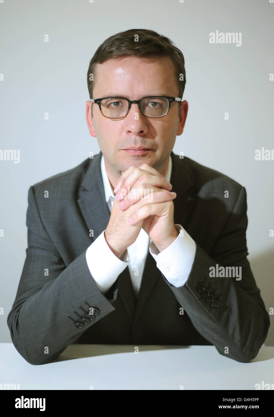 Dermot Finch, der während der Terroranschläge von 9/11 als Regierungsbeamter bei einem Besuch in New York arbeitete, kehrt zum ersten Mal zu Ground Zero zurück. Stockfoto