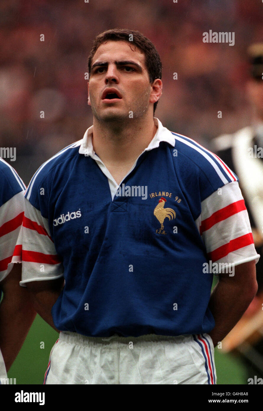 Marc Lievremont ist Mitglied der französischen Rugby-Union-Mannschaft der Five Nations 1998. Stockfoto