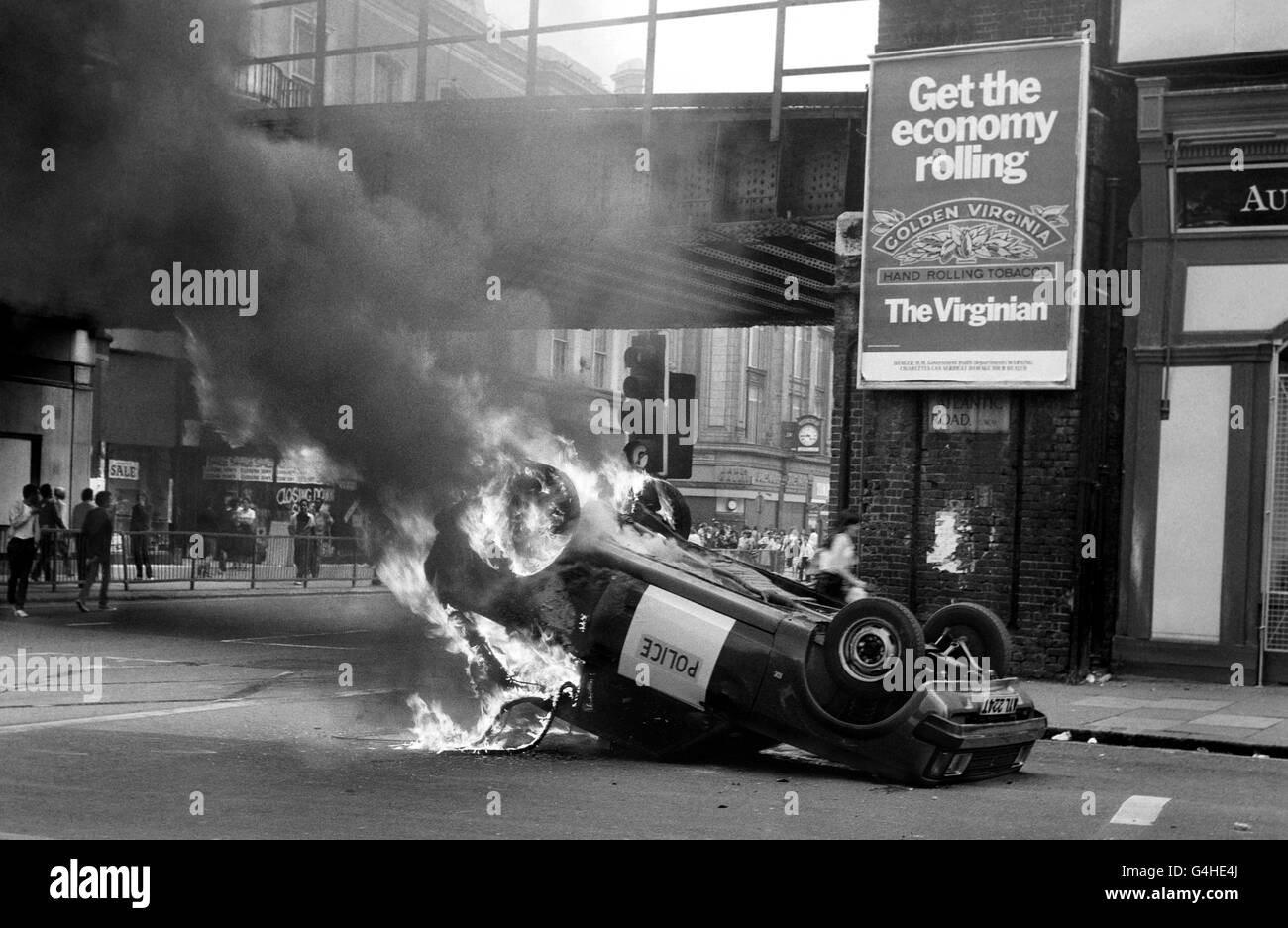 Britische Verbrechen - Unruhen - die Brixton Riots - London - 1981 Stockfoto