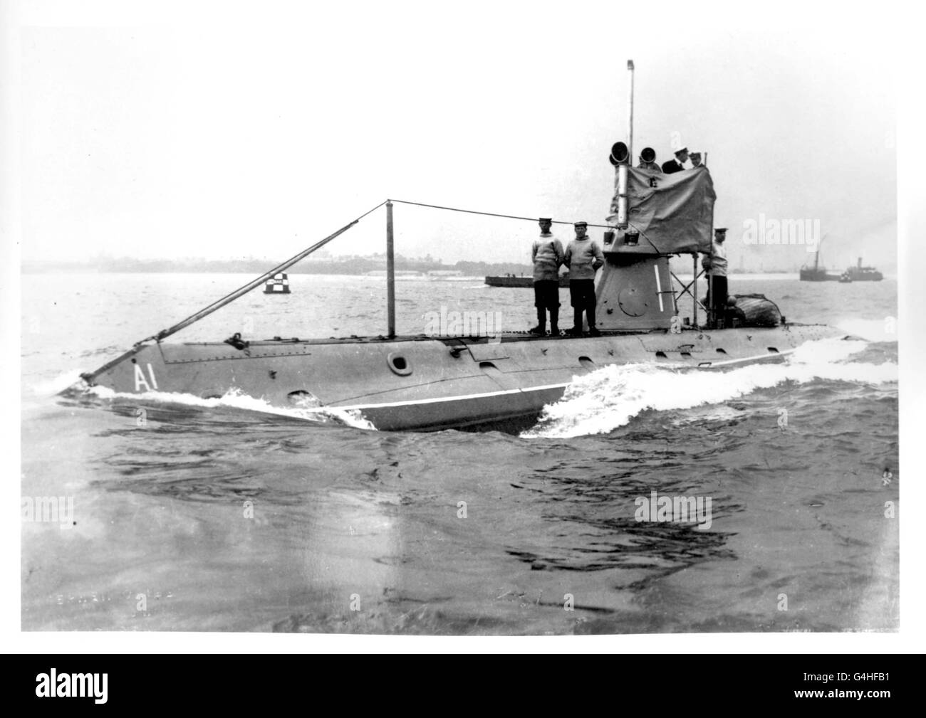 Libary Photo of HMS/m 'A1' : das Wrack des ersten britischen U-Bootes wurde heute (Mittwoch) von der Regierung besonders geschützt. Alan Howarth, Minister für Kunst und Kulturerbe, sagte, dass das Wrack der HMS A1 vor Bracklesham Bay, West Sussex, wegen seiner besonderen historischen Bedeutung vor nicht autorisierten Tauchern geschützt werden müsse. PA-Fotos Stockfoto