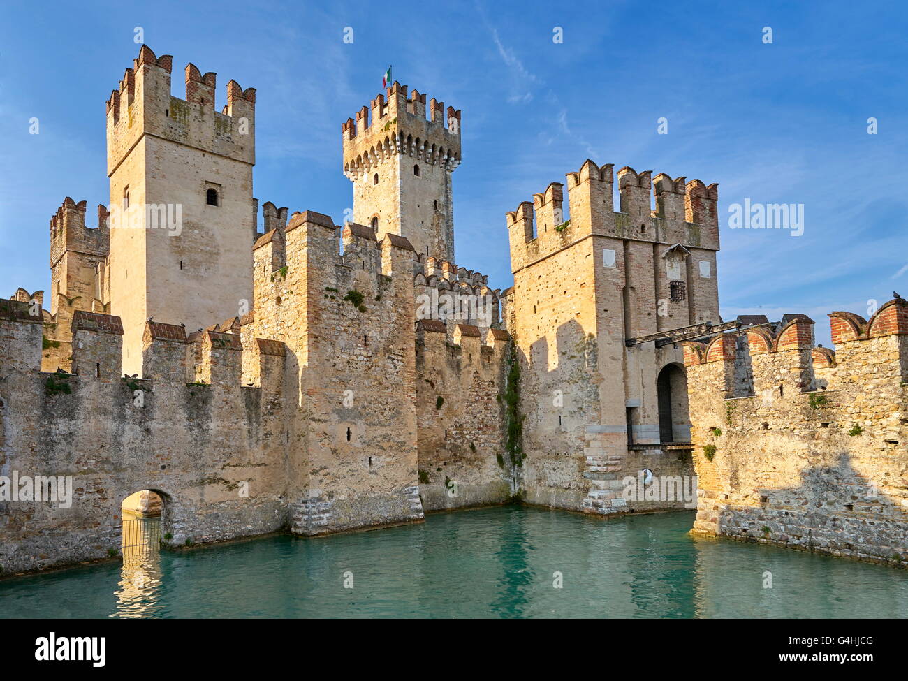Scaliger Burg in Sirmione, Gardasee, Lombardei, Italien Stockfoto