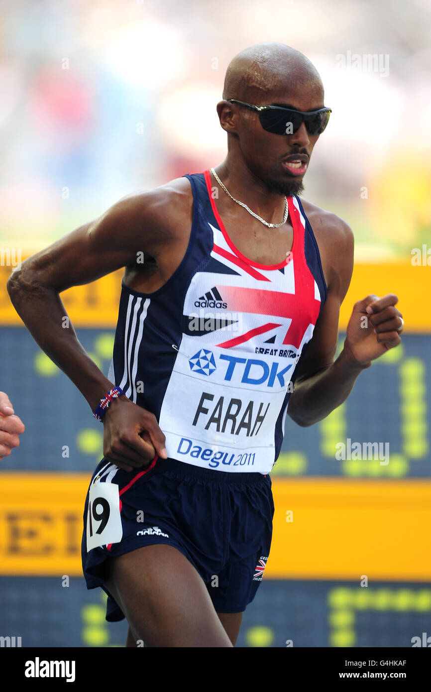 Leichtathletik - IAAF Weltmeisterschaften 2011 - Tag sechs - Daegu. Der britische Mo Farah tritt auf den 5000 m der Männer an Stockfoto