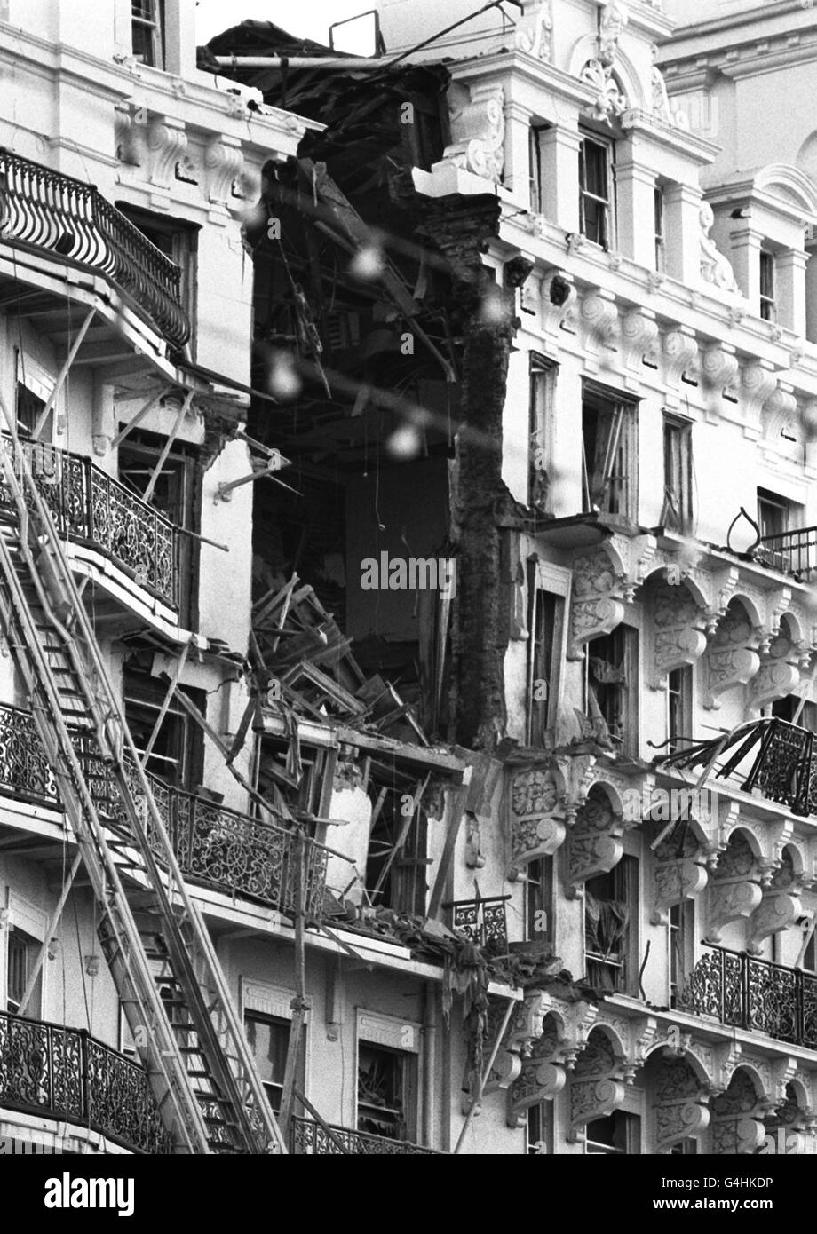 IRA Bombe/Grand Hotel-Fassade Stockfoto