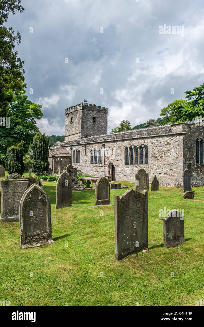 St. Michael und alle Engel Pfarrkirche am Hubberholme im oberen Wharfedale in den Yorkshire Dales National Park Stockfoto