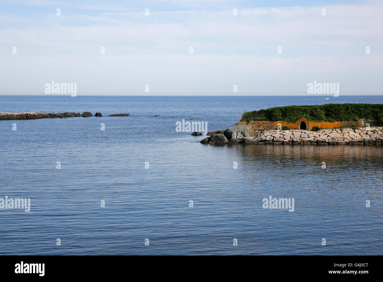 Ansicht der Newport Cliff Walk öffentlicher Gehweg in der Nähe von Newport, Rhode Island. Stockfoto