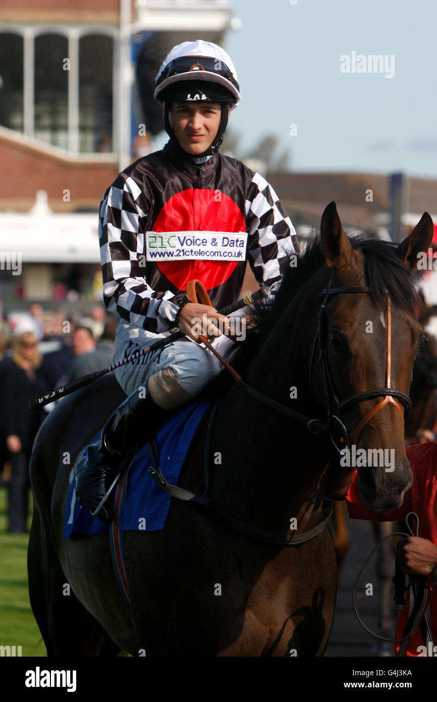 Pferderennen - William Hill Ayr Gold Cup Festival - Erster Tag - Ayr Racecourse. Jockey Harry Bentley auf Luv U Too vor der Isle of Skye 8-Y-O Blended Scotch Whisky Handicap Stockfoto