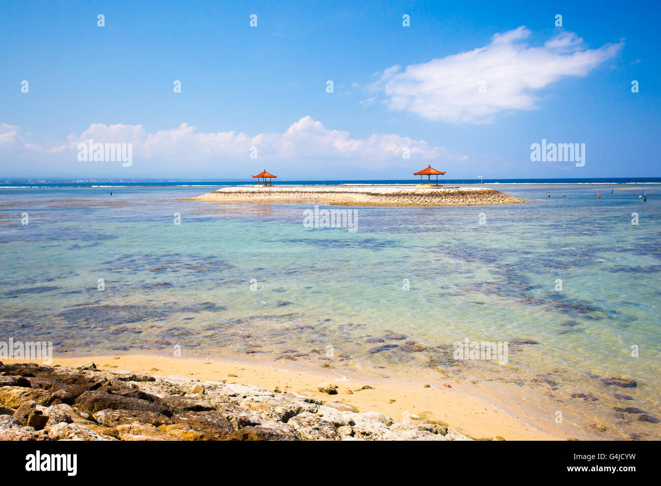 Ein Sanur Beach-Szene an einem heißen Tag in Bali, Indonesien Stockfoto