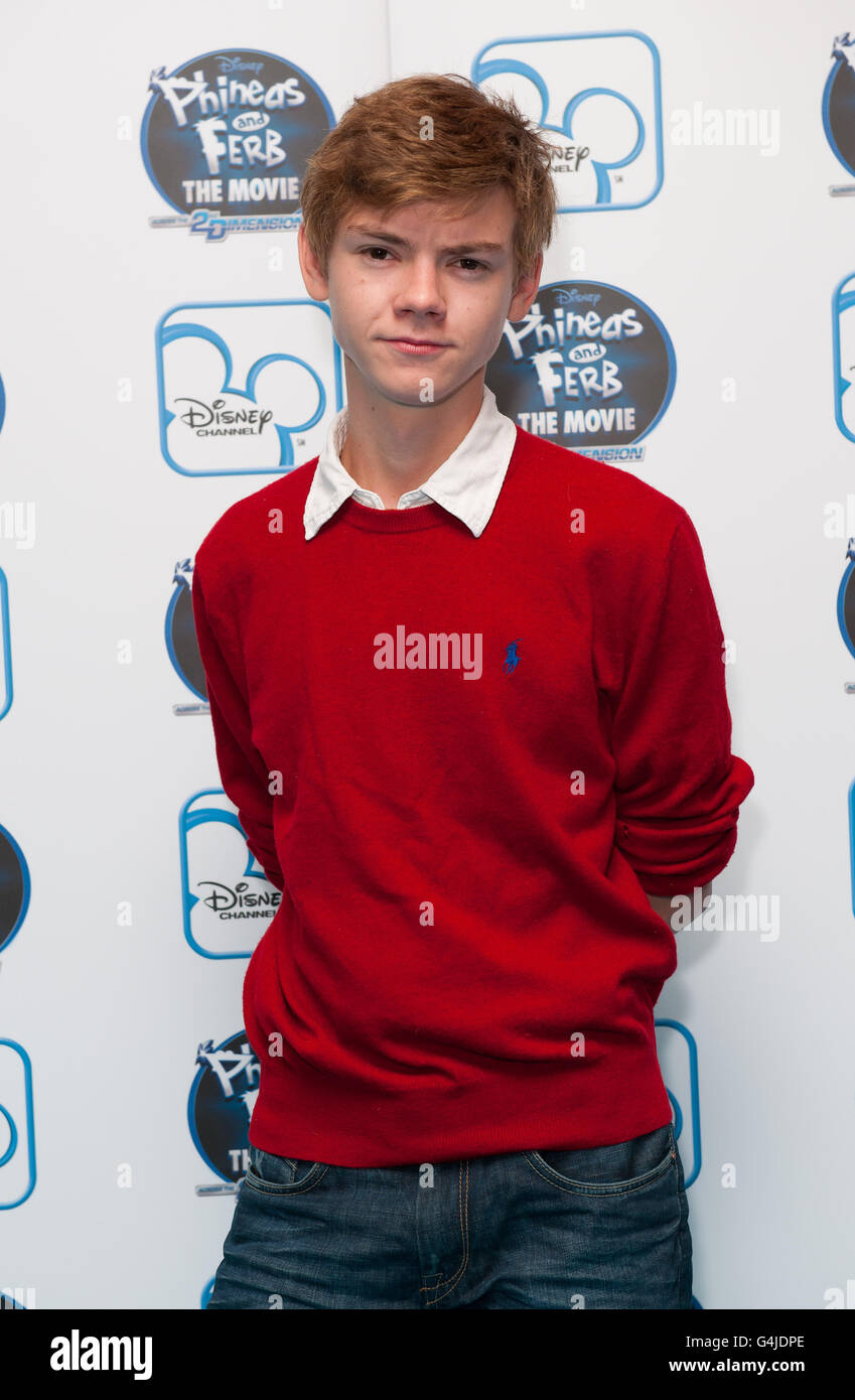 Sprecher Thomas Sangster bei der UK-Premiere von Disney's Phineas and Ferb: Across 2nd Dimension, bei Apollo Piccadilly im Zentrum von London. DRÜCKEN SIE VERBANDSFOTO. Bilddatum: Samstag, 24. September 2011. Bildnachweis sollte lauten: Matt Crossick/PA Wire Stockfoto