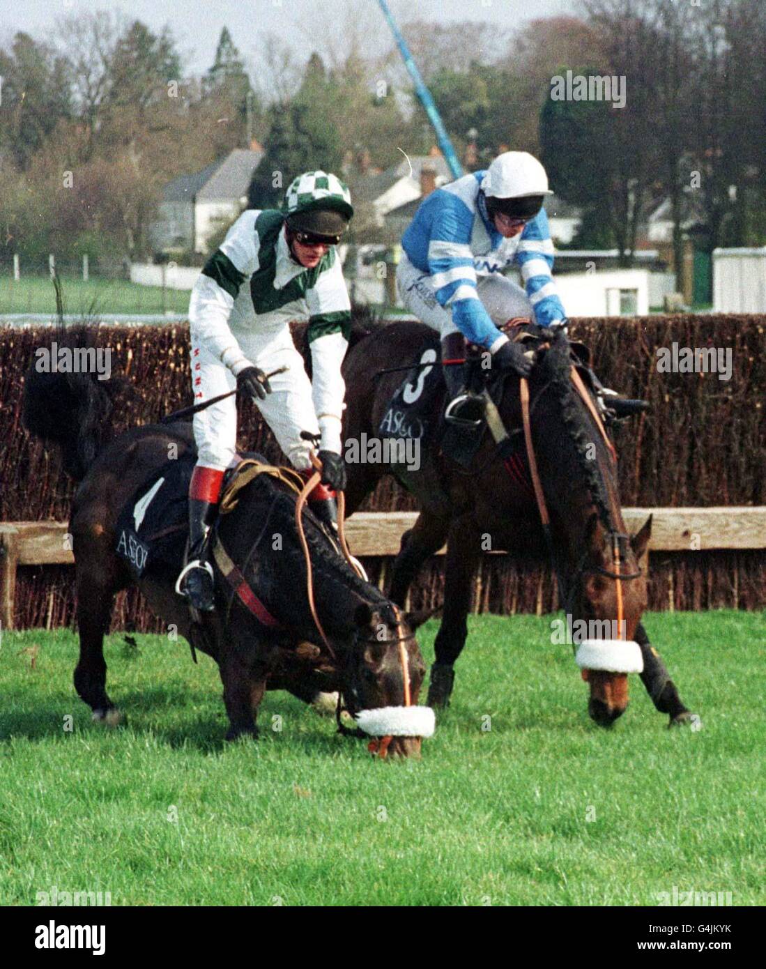 Rennen/Ascot 3.10, faller Stockfoto