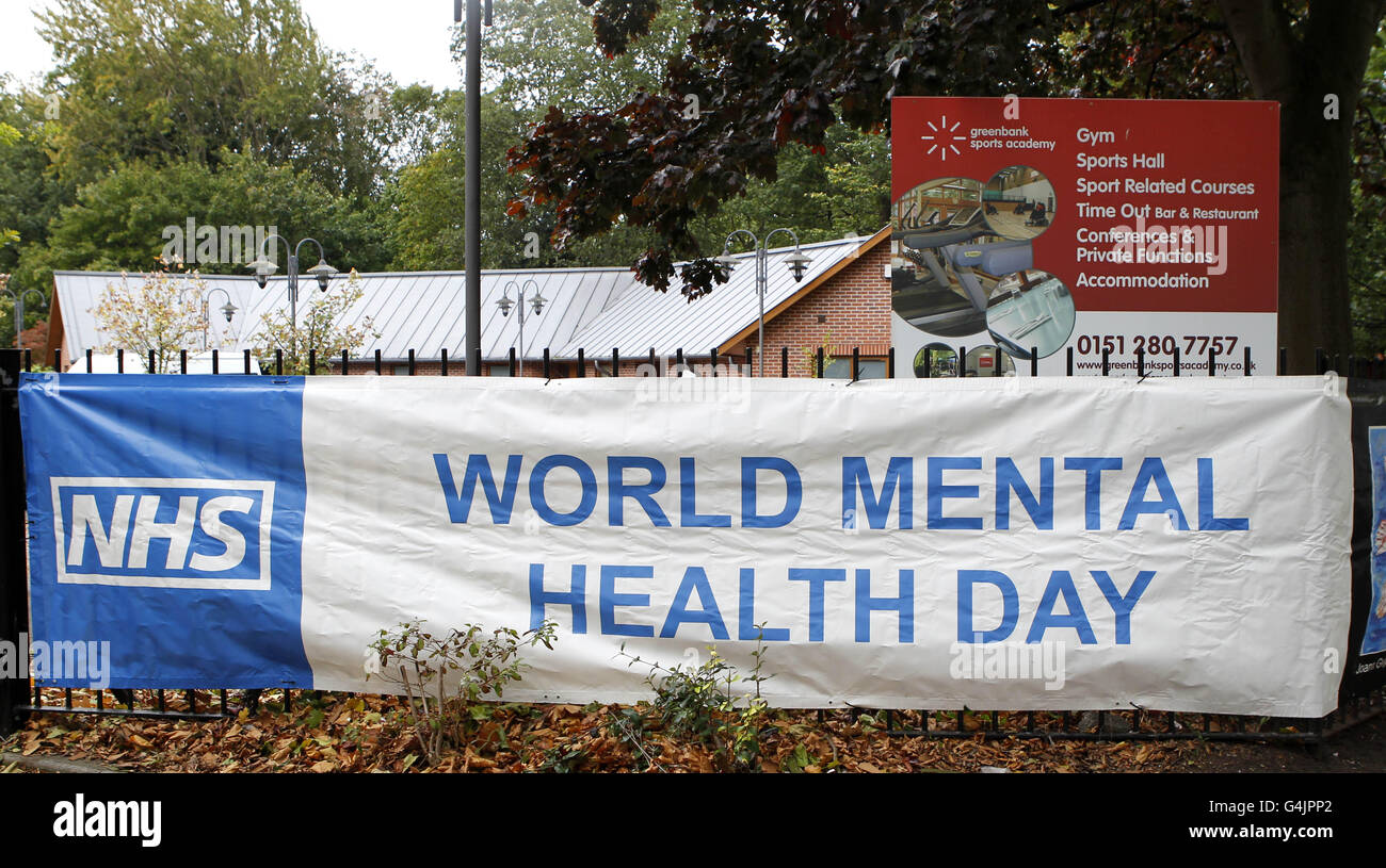 Fußball - Everton FC - Welttag der psychischen Gesundheit - Greenbank Sportakademie Stockfoto