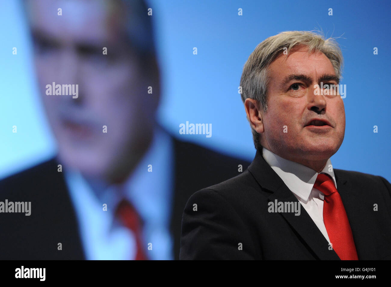 Der Vorsitzende der schottischen Labour Party, Iain Gray, spricht auf der Konferenz der Labour Party in der Echo Arena in Liverpool. Stockfoto