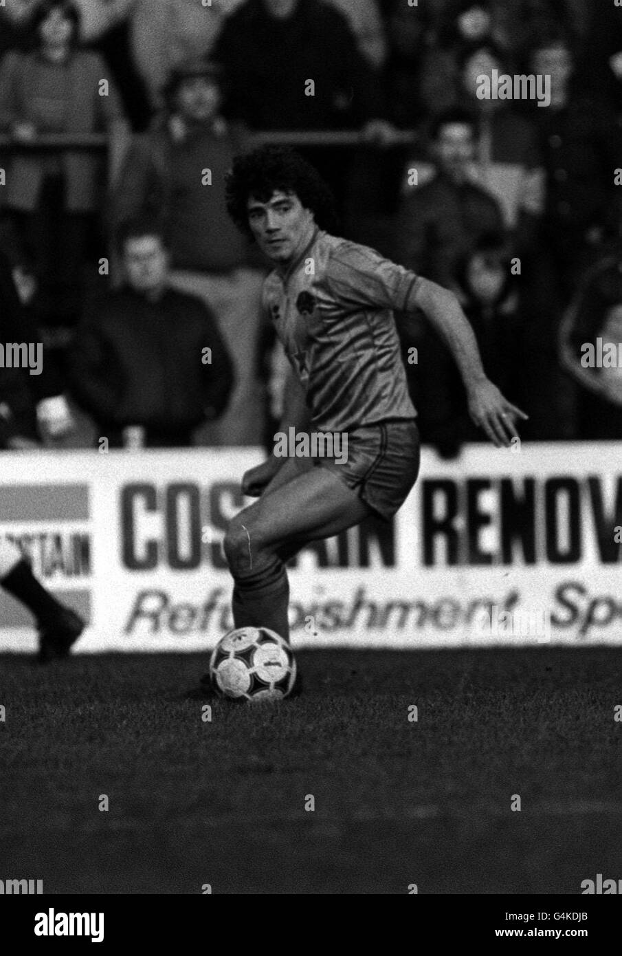 Fußballspieler Kevin Keegan in Aktion für Newcastle United, für den er am Vorabend der Saison 182/83 für 100,000 unterschrieben hat. Stockfoto