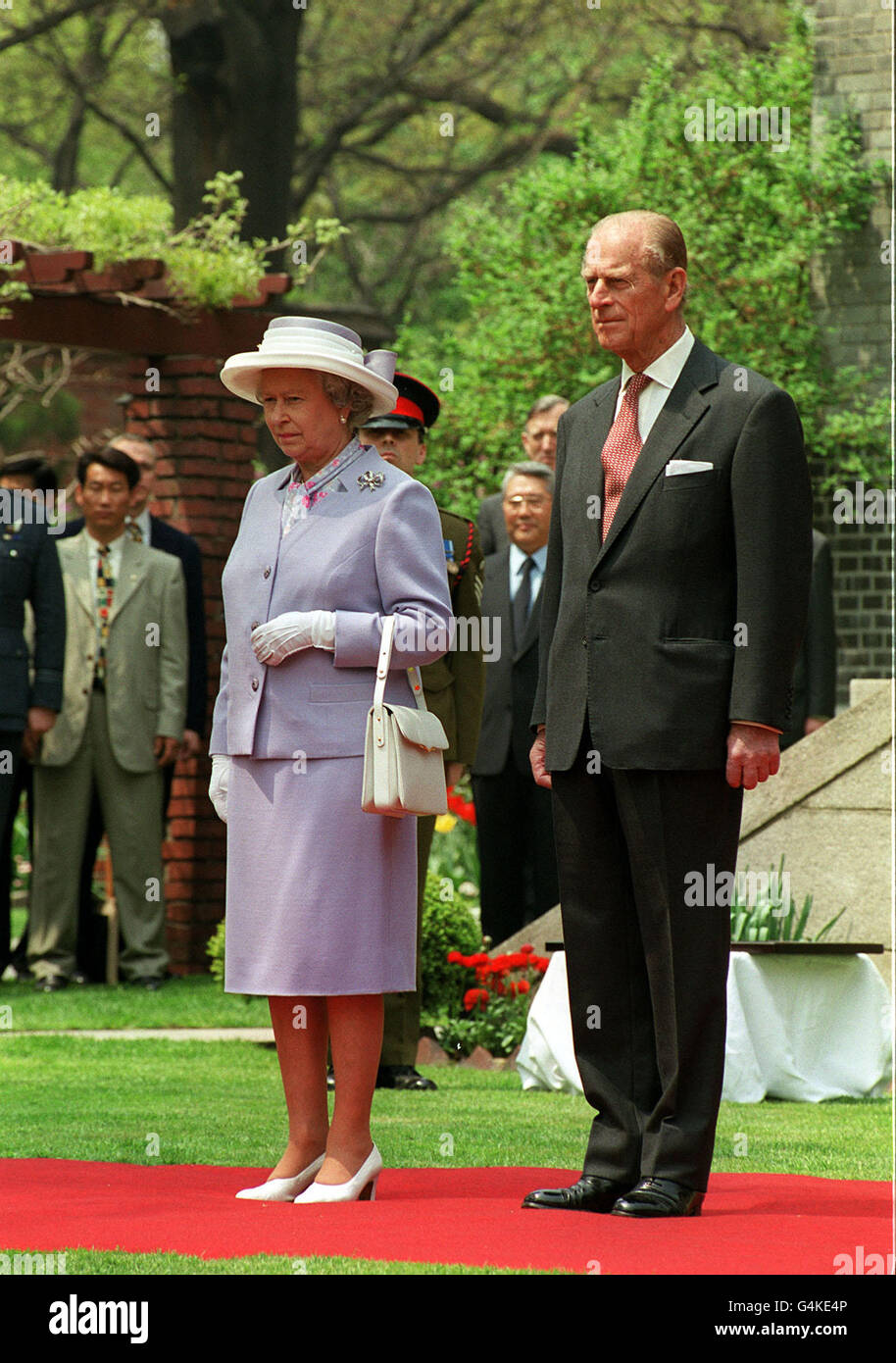 Die Königin und der Herzog von Edinburgh am letzten Tag ihres Staatsbesuches in Südkorea. Stockfoto