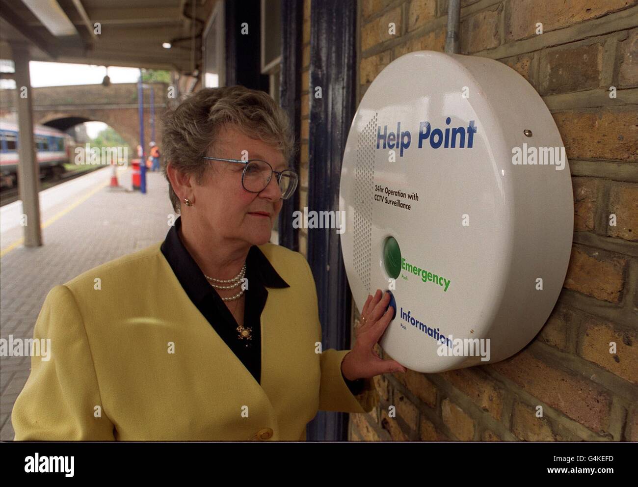 Züge-Help-Point Stockfoto