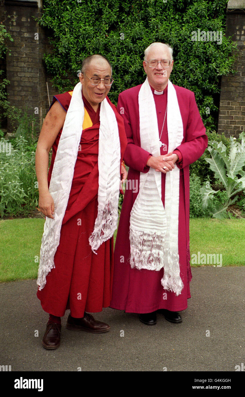 Dalai Lama & Erzbischof Carey Stockfoto