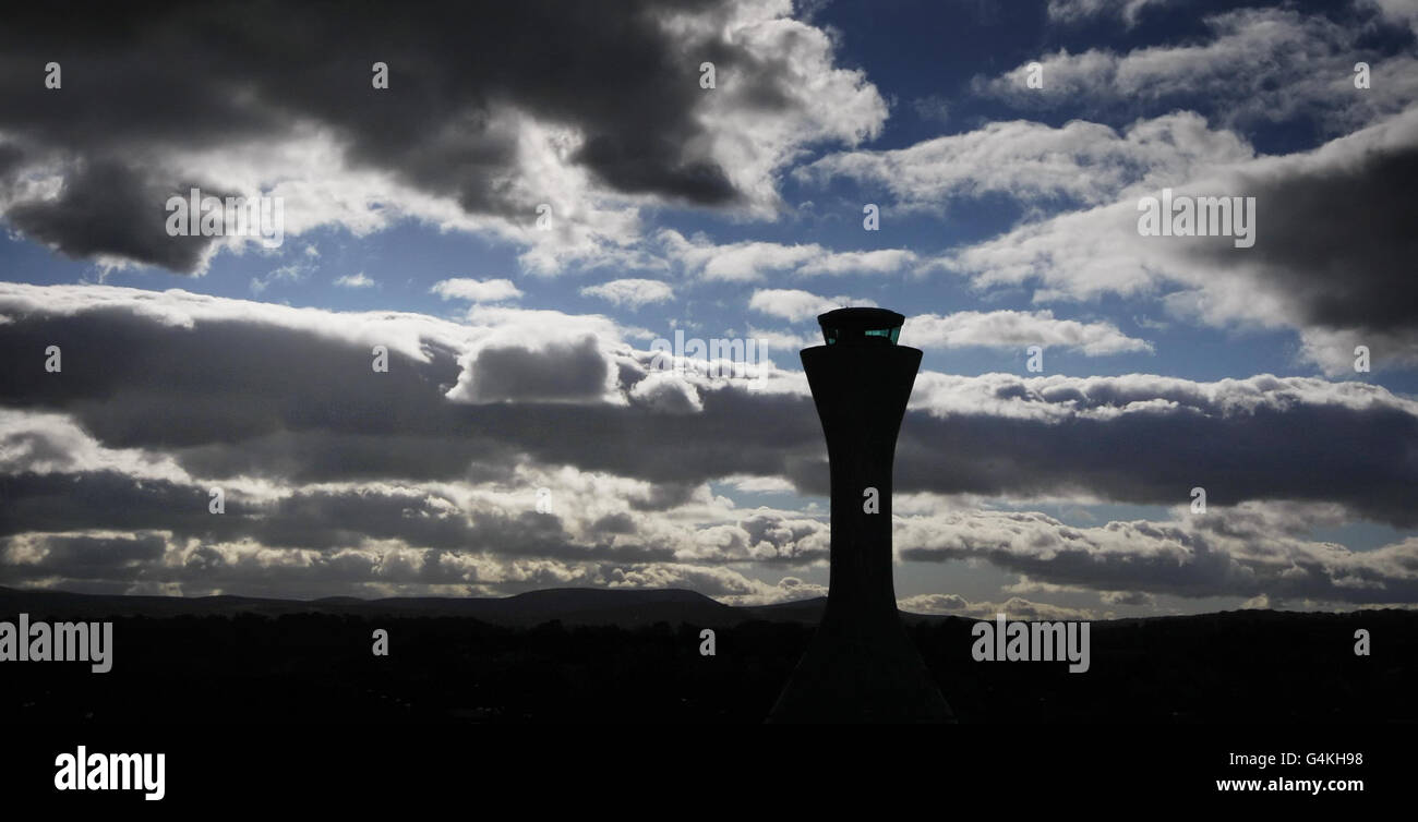 Eine allgemeine Ansicht des Flughafens Edinburgh, nach der Ankündigung des Flughafenbetreibers BAA, den Flughafen zu verkaufen. Stockfoto
