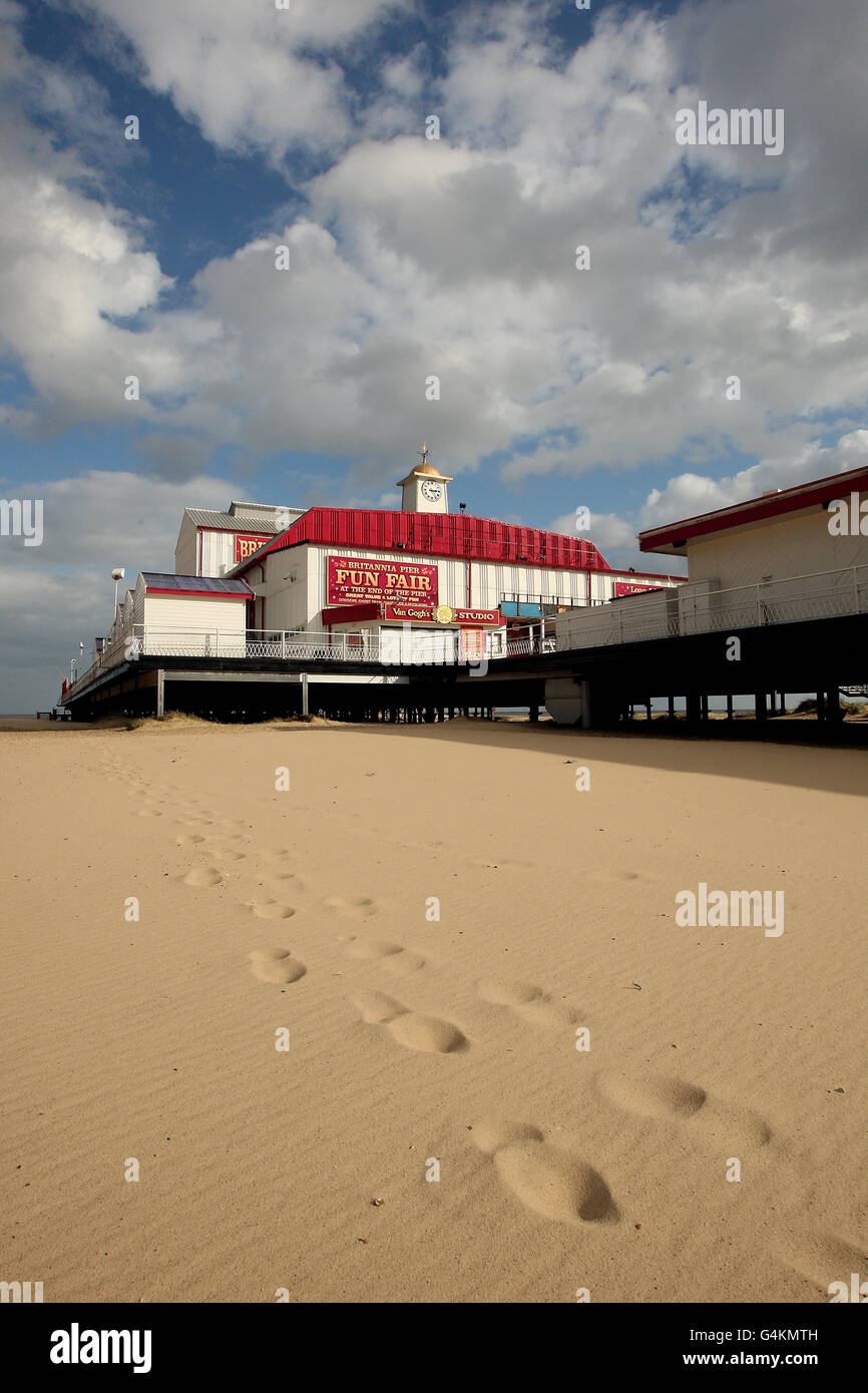 Aus Saison britischen Küstenstädte - Great Yarmouth Stockfoto