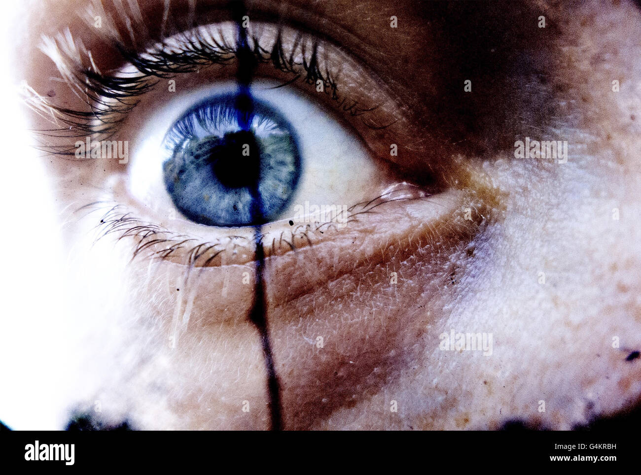 Intensive Nahaufnahme des Bulbus. Erinnert an einen Horror-Film... Stockfoto