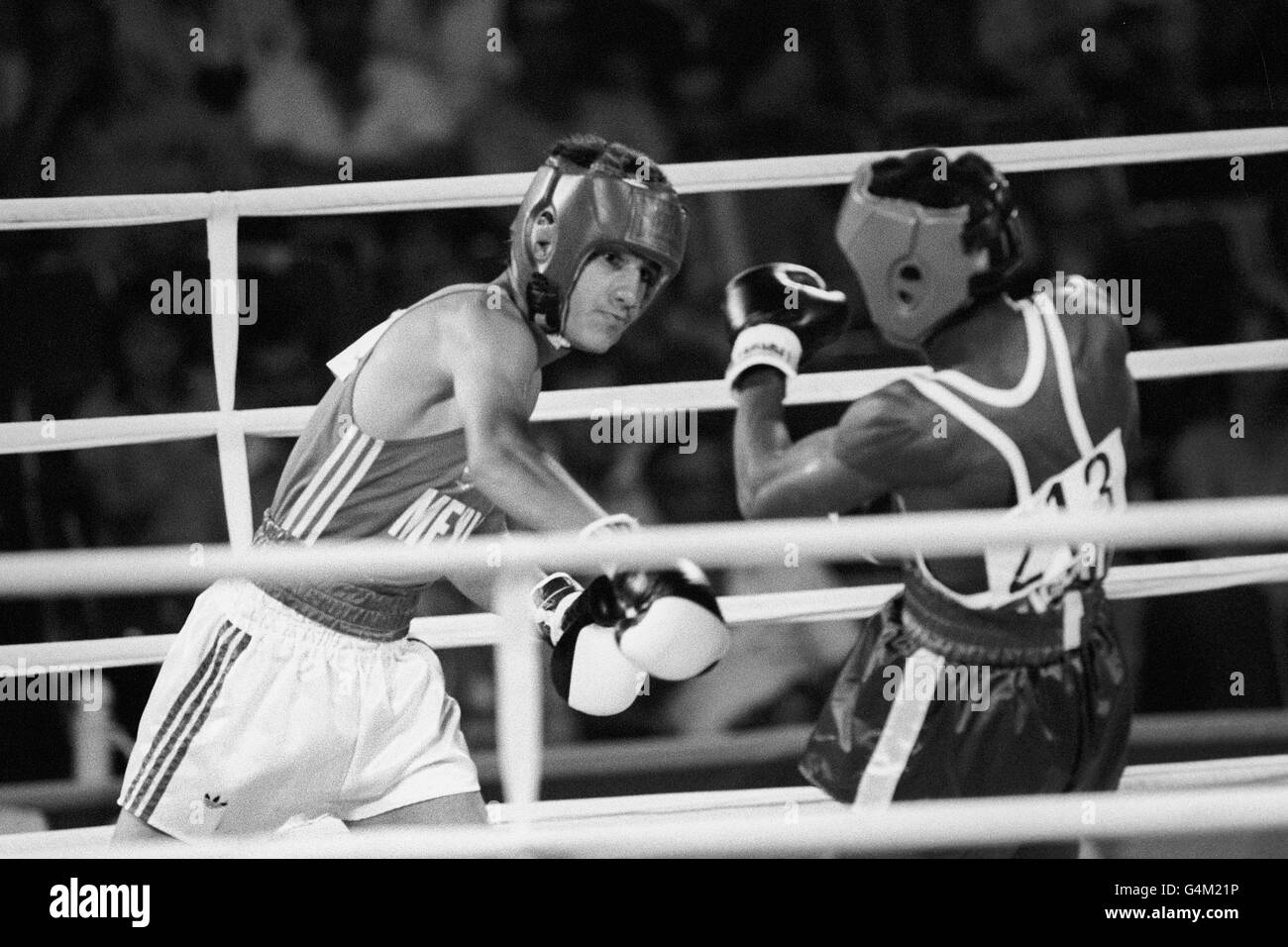 Boxen - Los Angeles Olympischen Spiele - Bantamgewicht - Runde 3 - USA Stockfoto