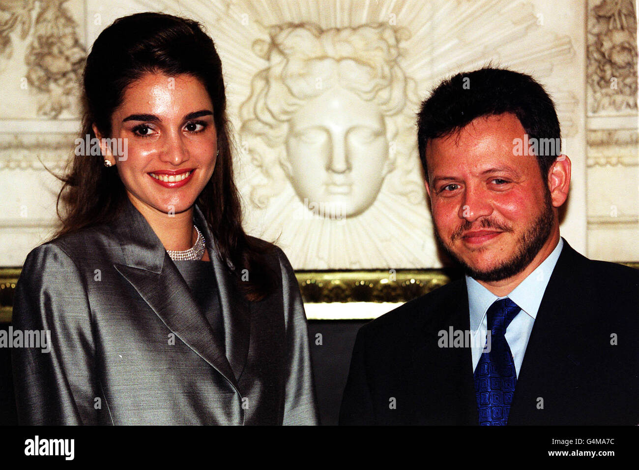 König Hussein/Rania Stockfoto