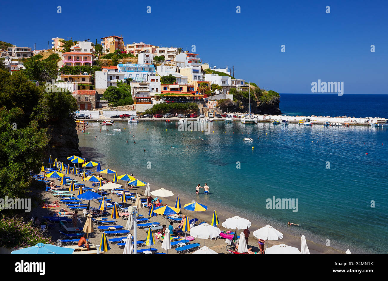 Blick aufs Meer auf der Insel Kreta im Sommer Stockfoto