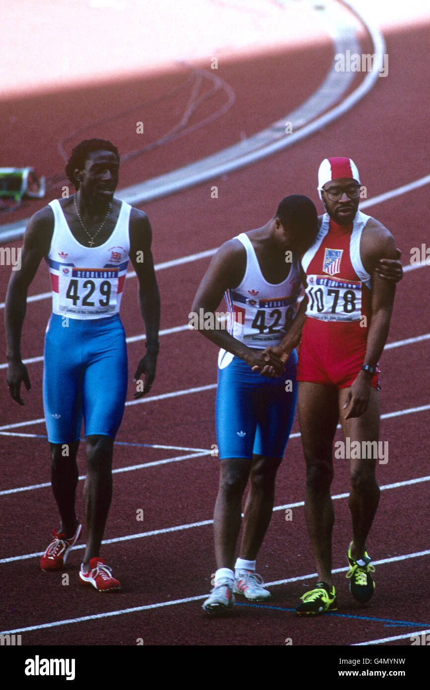 Leichtathletik Seoul Olympiade 110mHürdenlauf der Männer Finale