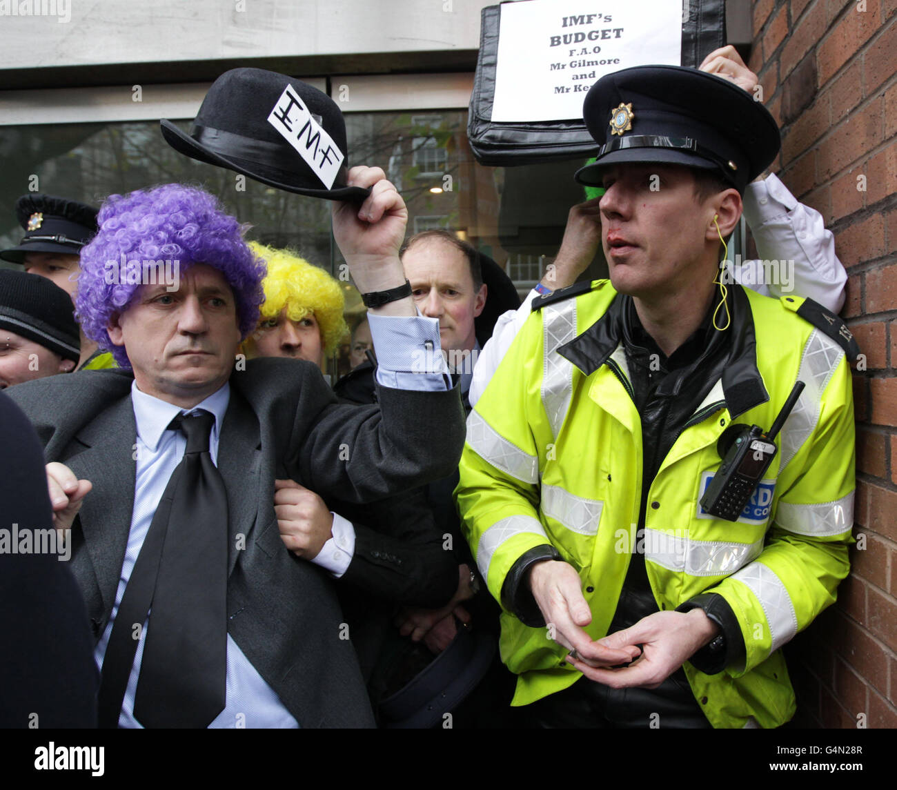 IWF-Protest Stockfoto