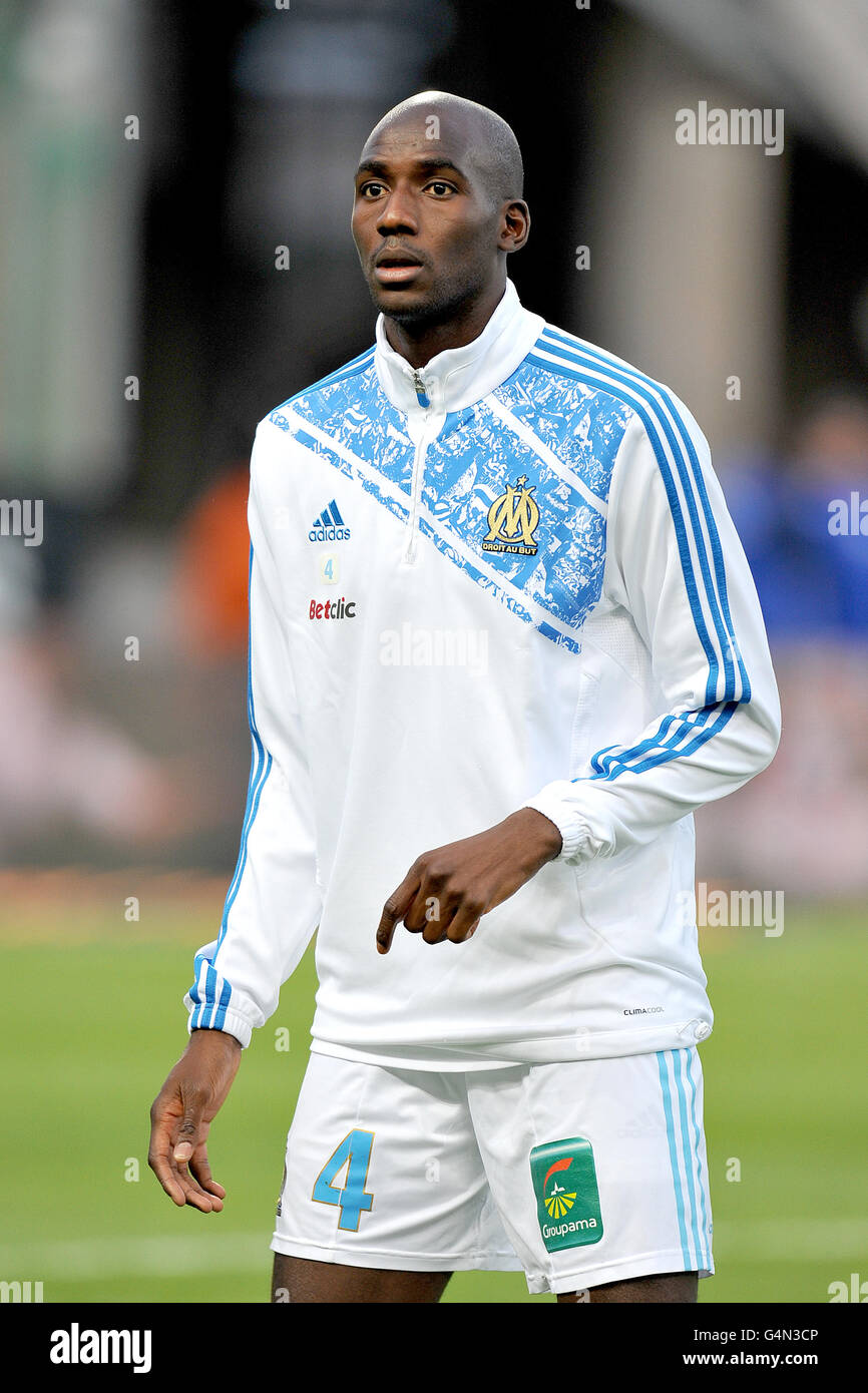 Fußball - Französische Ligue 1 - Olymmpique de Marseille / AC Ajacio - Stade Velodrome. Alou Diarra, Marseille Stockfoto